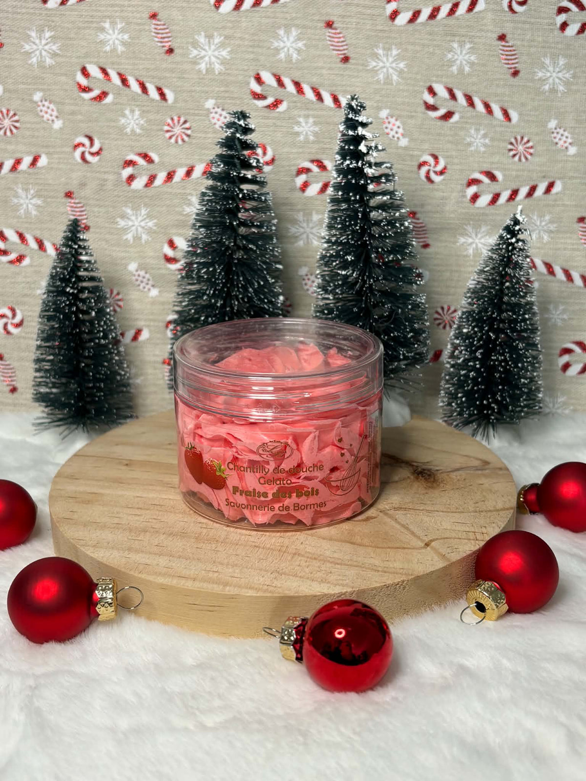 Chantilly de douche fraise