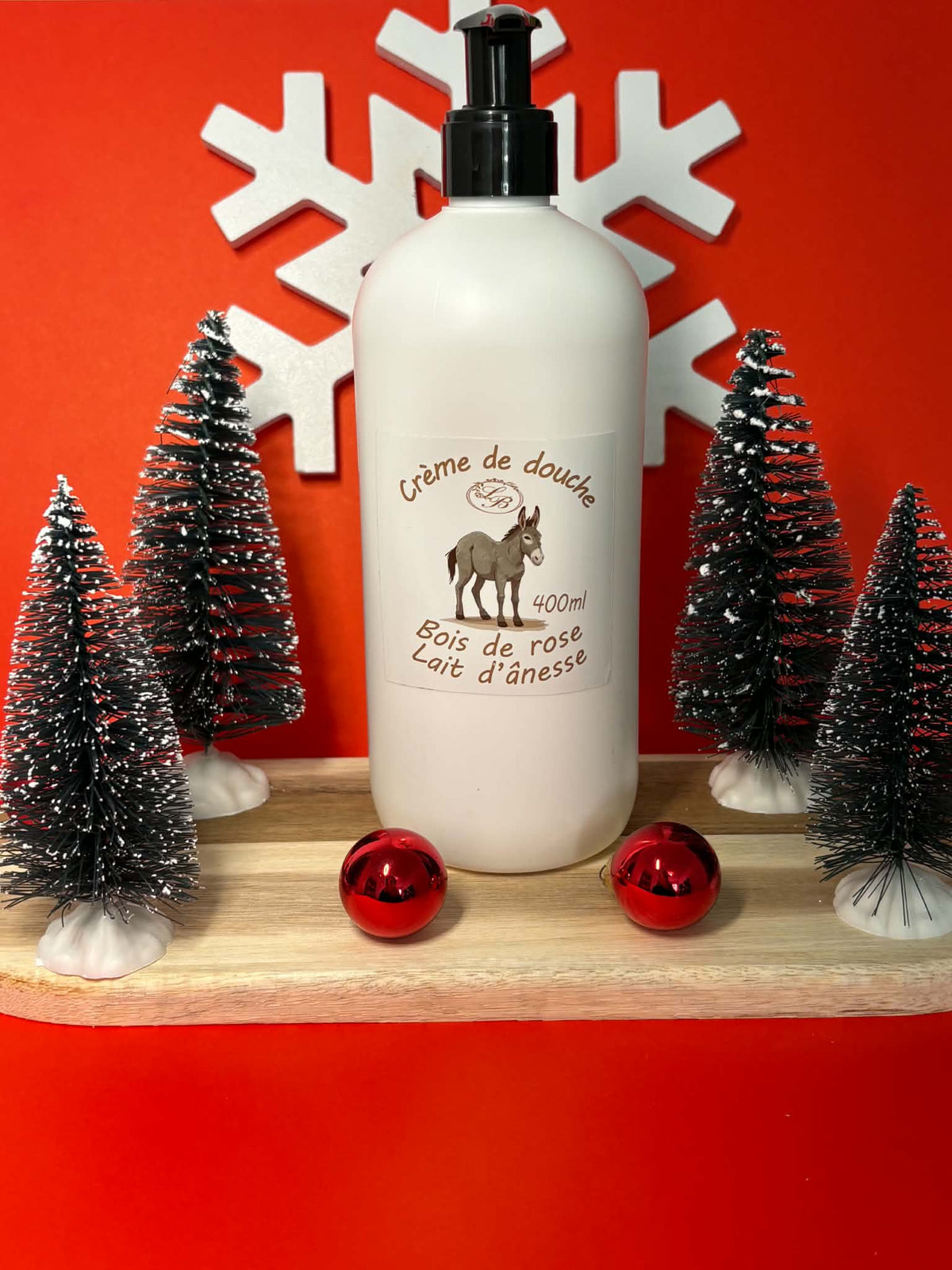 Crème de douche lait d’ânesse bois de rose